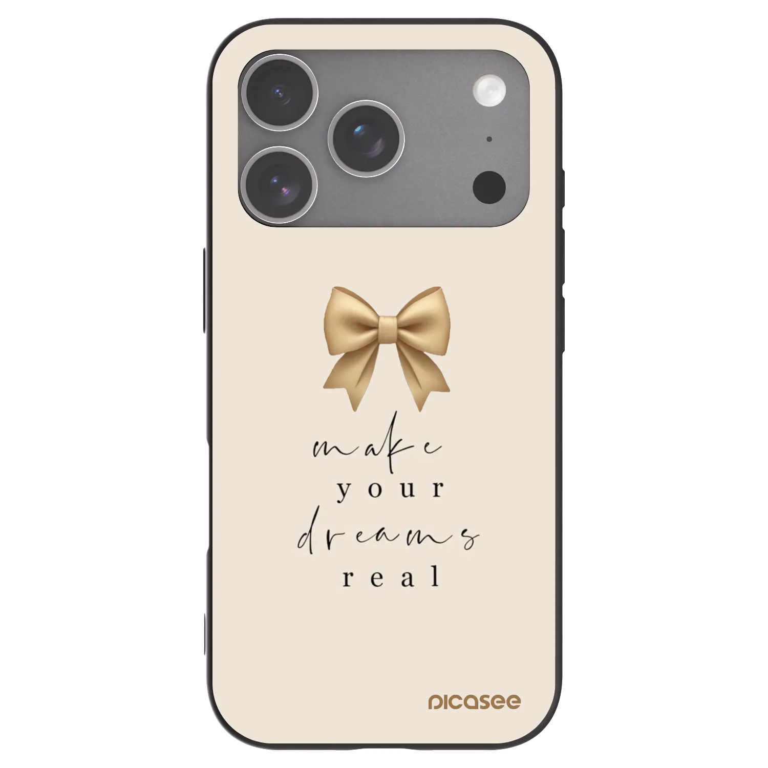 Picasee husă neagră din silicon pentru Apple iPhone 18 Pro - Golden Dream
