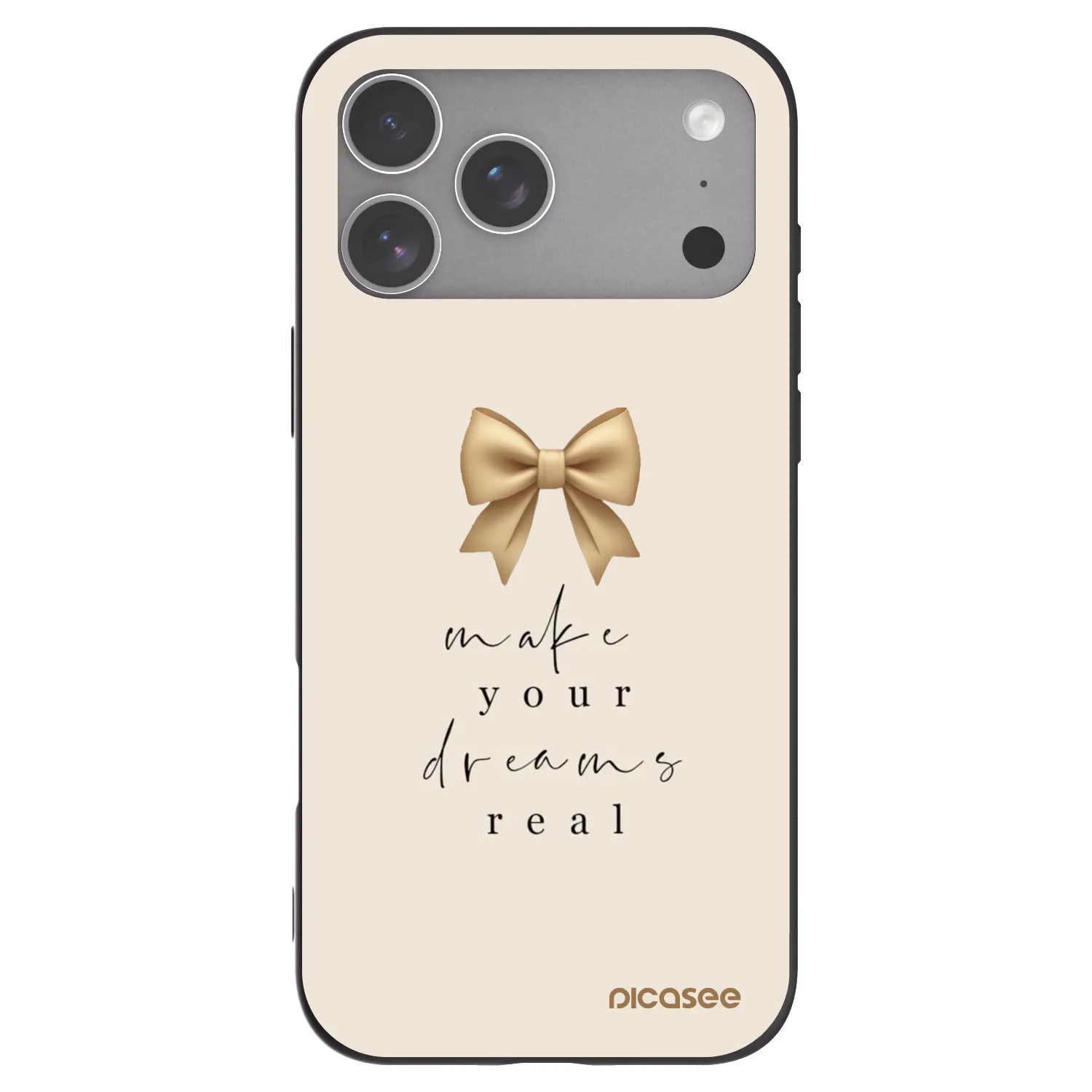 Picasee husă neagră din silicon pentru Apple iPhone 18 Pro Max - Golden Dream