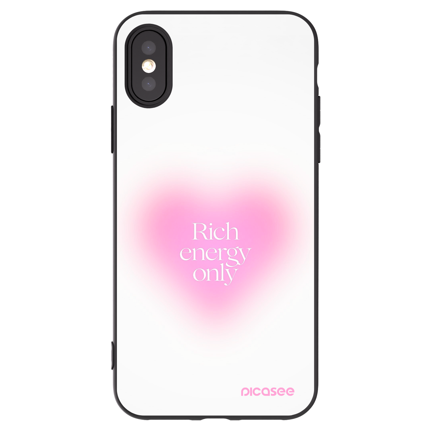 Picasee husă neagră din silicon pentru Apple iPhone X/XS - Rich Energy
