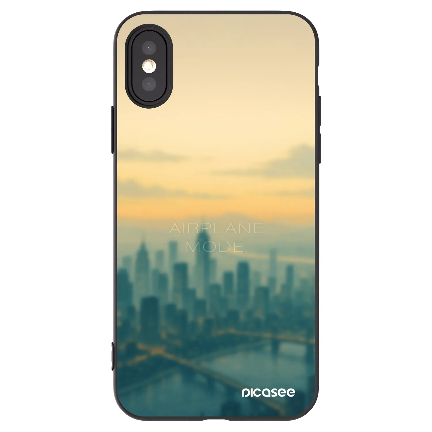 Picasee husă neagră din silicon pentru Apple iPhone X/XS - Airplane mode
