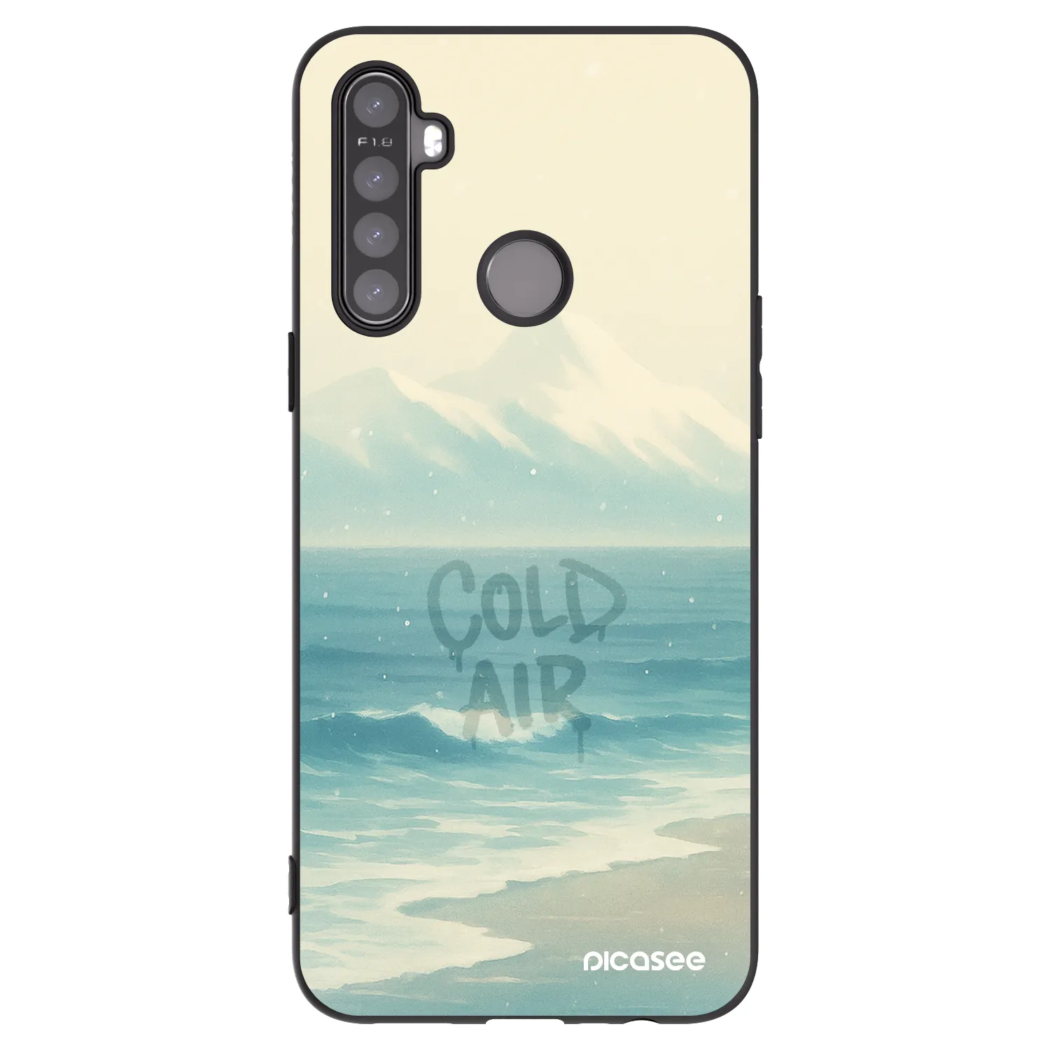 Picasee husă neagră din silicon pentru Realme 5 - COLD AIR