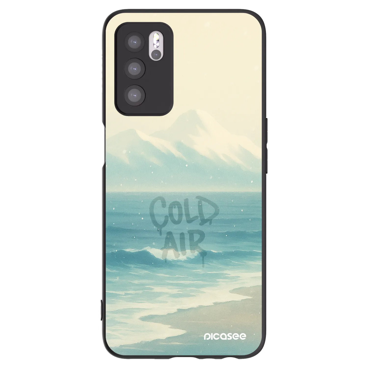 Picasee husă neagră din silicon pentru OPPO A16s - COLD AIR