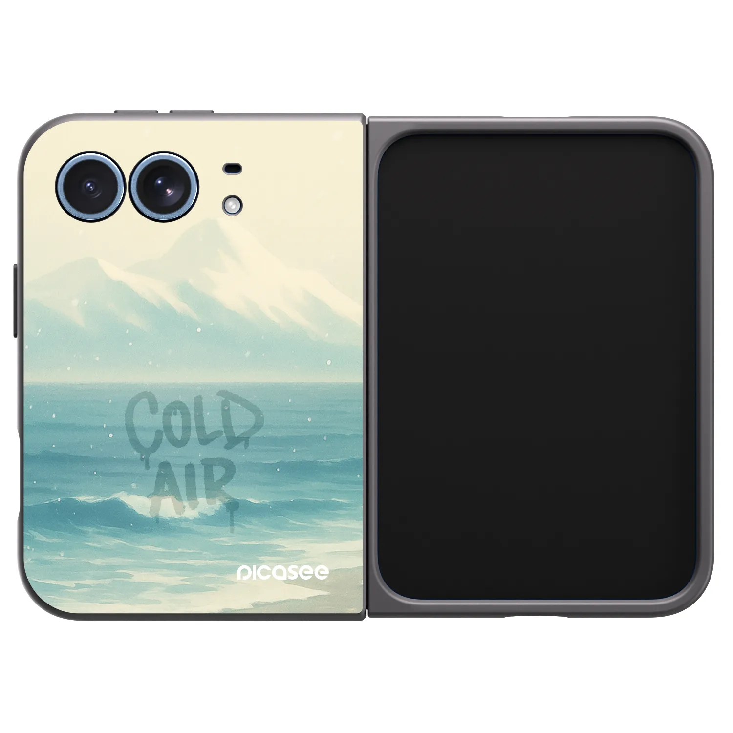 Picasee husă neagră din silicon pentru Apple iPhone Duo - COLD AIR