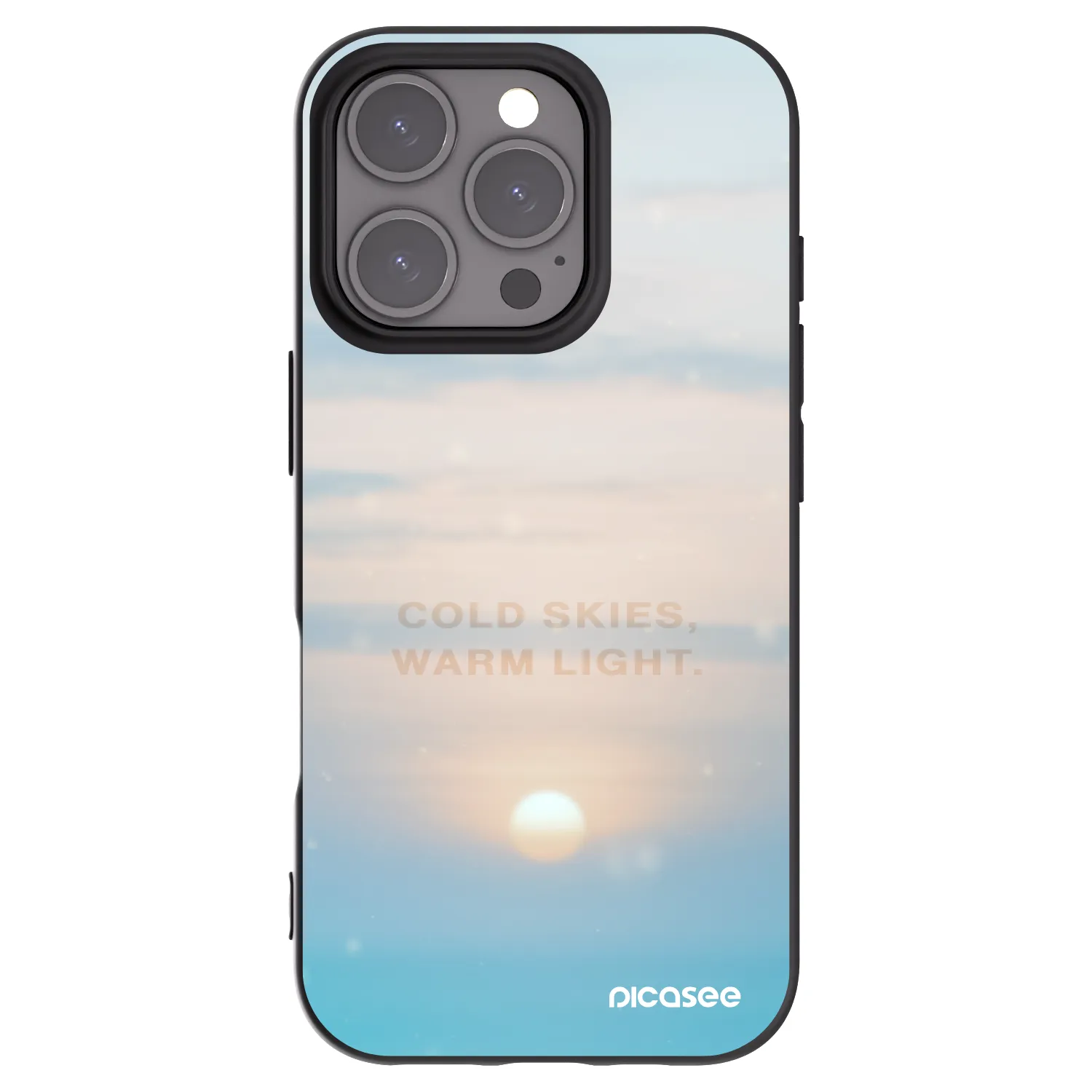 Picasee husă neagră din silicon pentru Apple iPhone 16 Pro - COLD SKIES