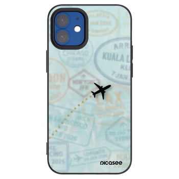 Picasee husă neagră din silicon pentru Apple iPhone 12 mini - FLIGHT PATH