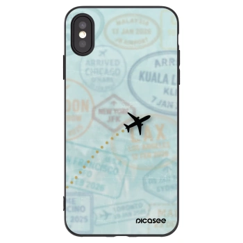 Picasee husă neagră din silicon pentru Apple iPhone XS Max - FLIGHT PATH