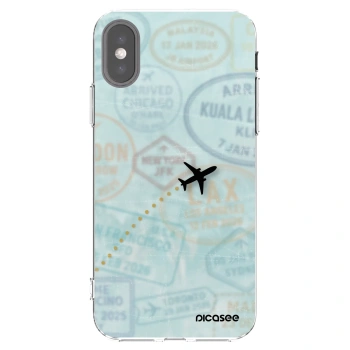 Picasee husă transparentă din silicon pentru Apple iPhone X/XS - FLIGHT PATH