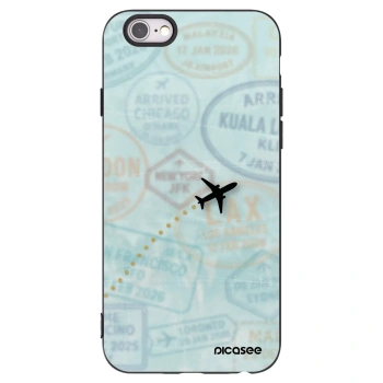 Picasee husă neagră din silicon pentru Apple iPhone 6/6S - FLIGHT PATH