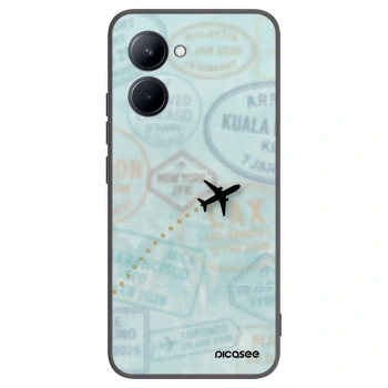 Picasee husă neagră din silicon pentru Realme C33 (2023) - FLIGHT PATH