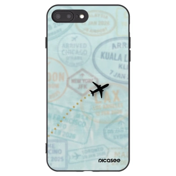 Picasee husă neagră din silicon pentru Apple iPhone 7 Plus - FLIGHT PATH