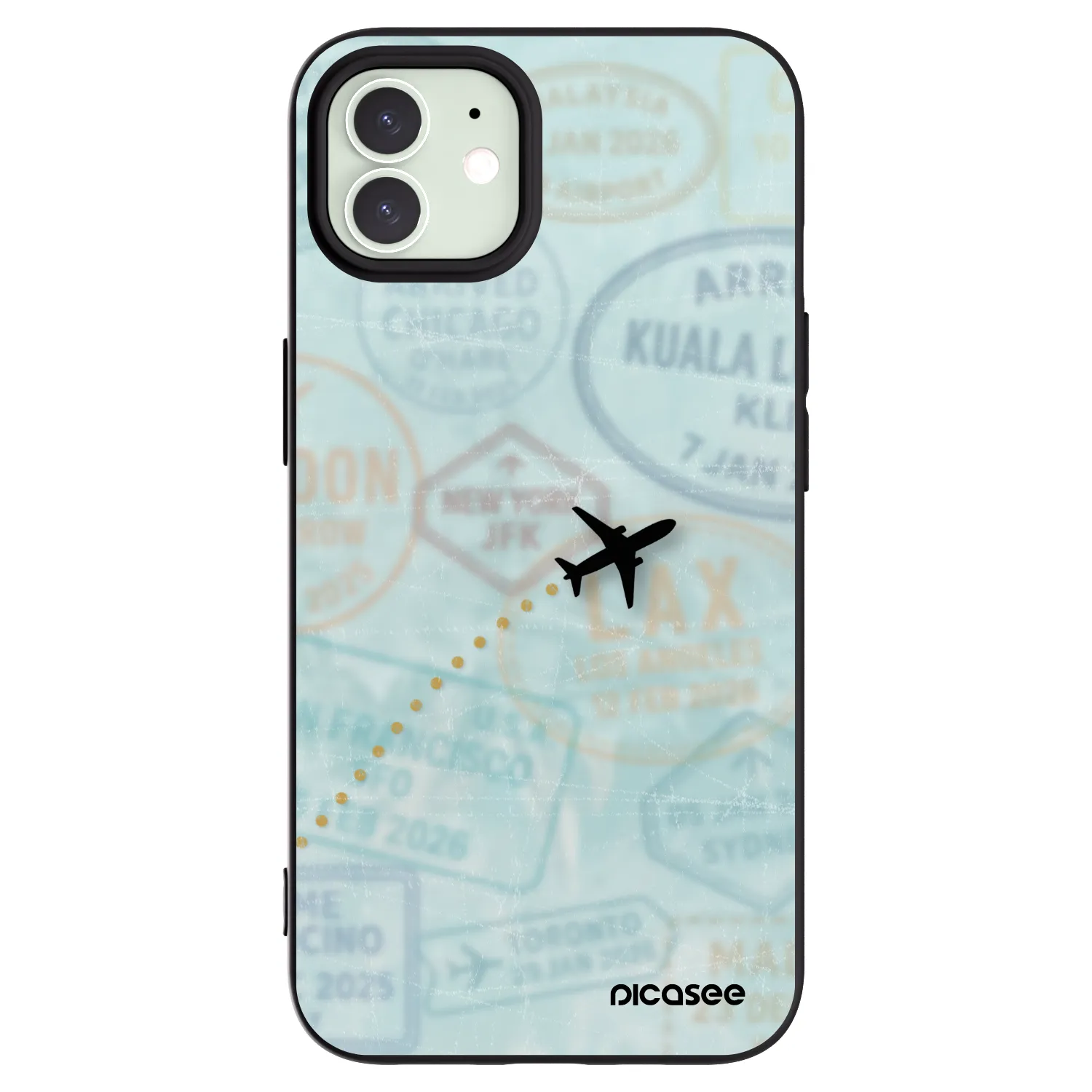 Picasee husă neagră din silicon pentru Apple iPhone 12 Pro - FLIGHT PATH