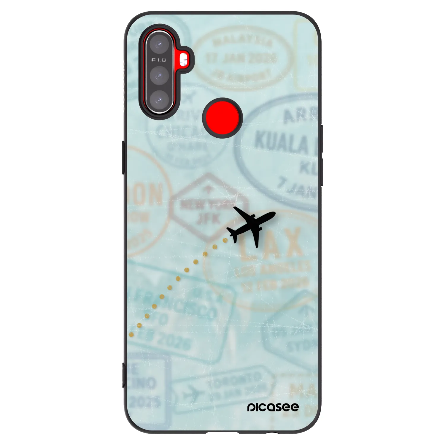 Picasee husă neagră din silicon pentru Realme C3 - FLIGHT PATH