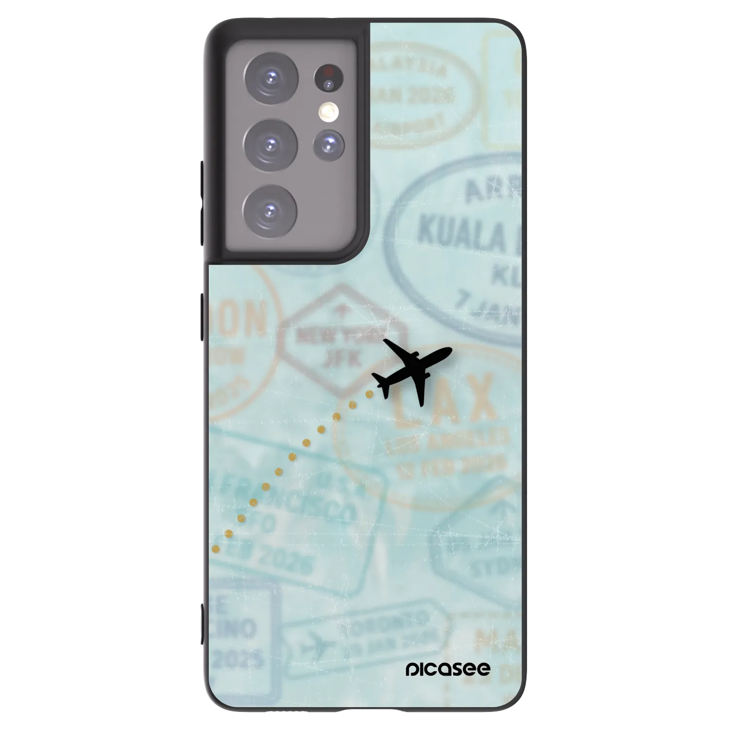 Picasee husă neagră din silicon pentru Samsung Galaxy S21 Ultra 5G G998B - FLIGHT PATH
