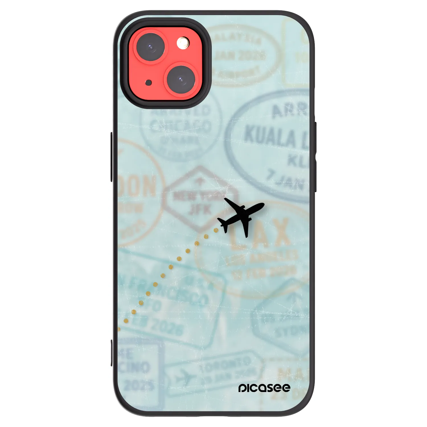 Picasee husă neagră din silicon pentru Apple iPhone 13 - FLIGHT PATH