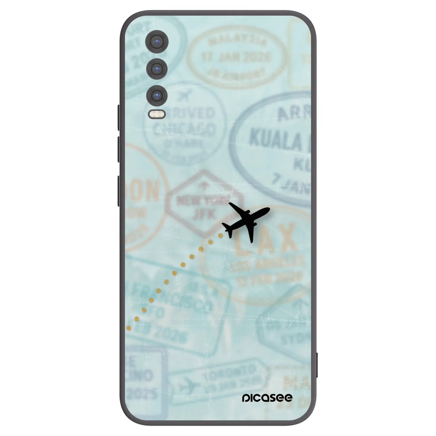 Picasee husă neagră din silicon pentru Vivo Y20s - FLIGHT PATH