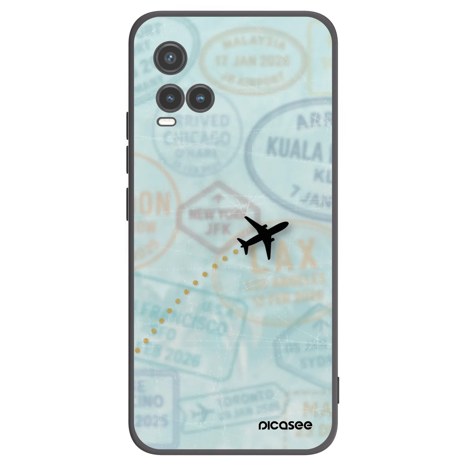 Picasee husă neagră din silicon pentru Vivo Y33s - FLIGHT PATH