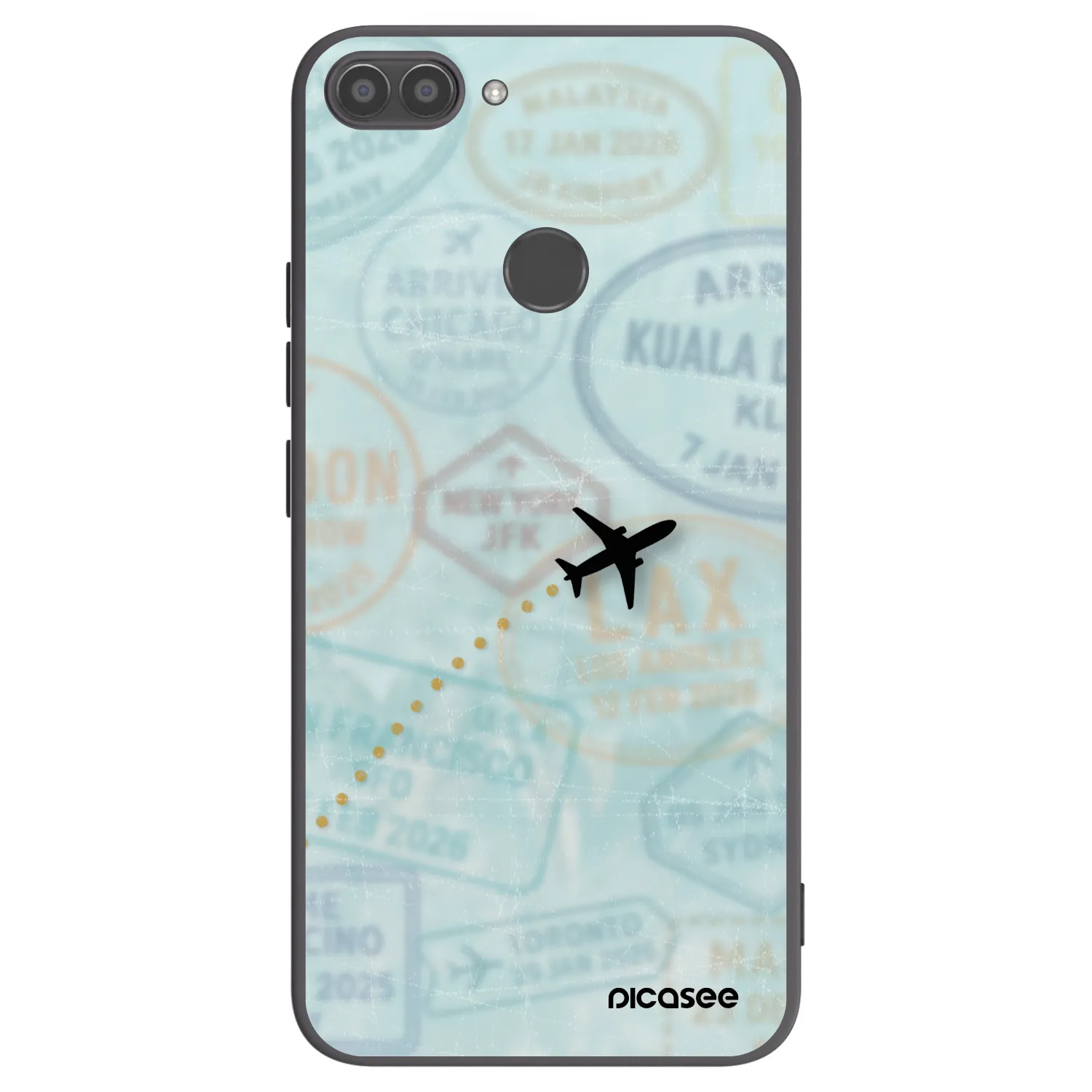 Picasee husă neagră din silicon pentru Huawei P Smart - FLIGHT PATH