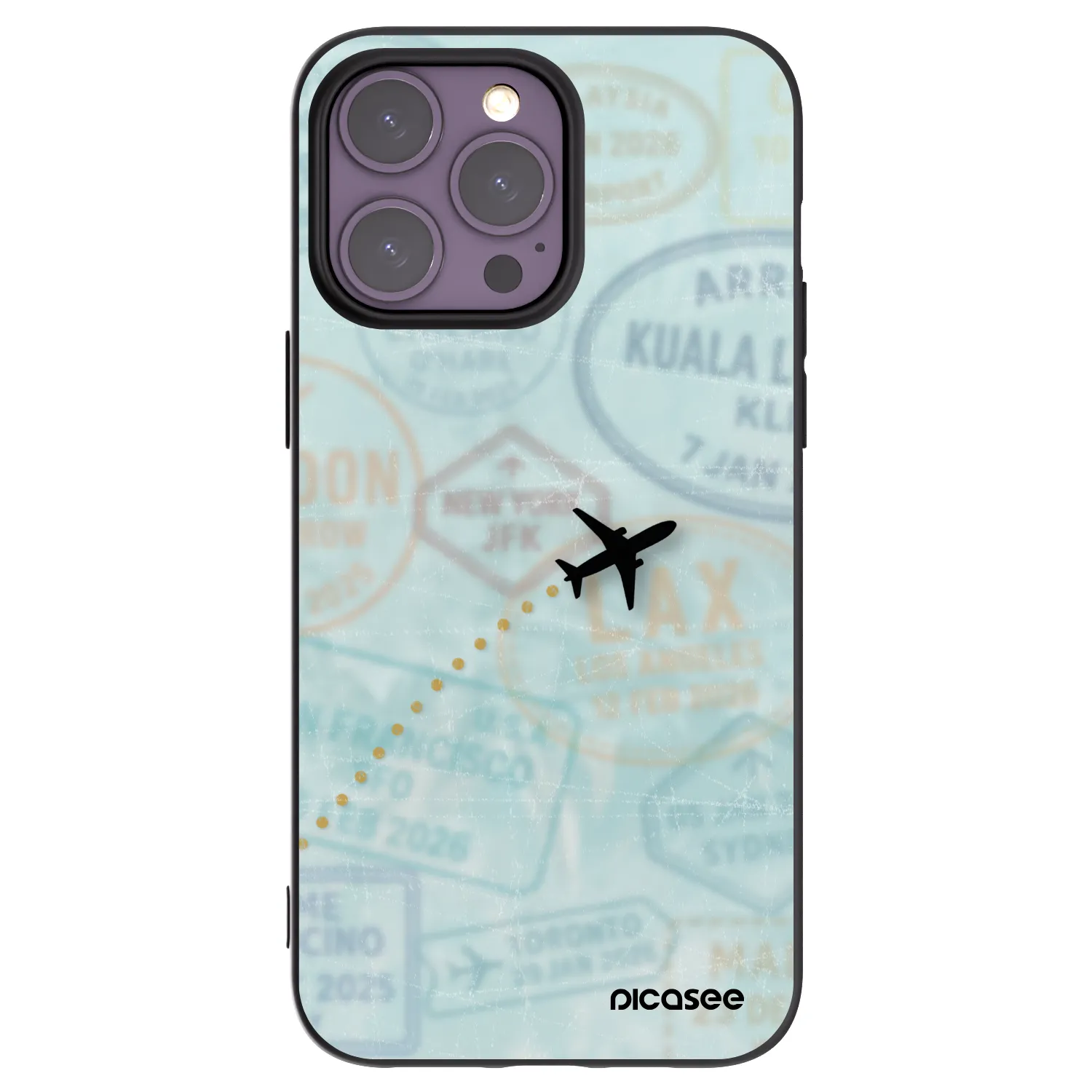 Picasee husă neagră din silicon pentru Apple iPhone 14 Pro Max - FLIGHT PATH