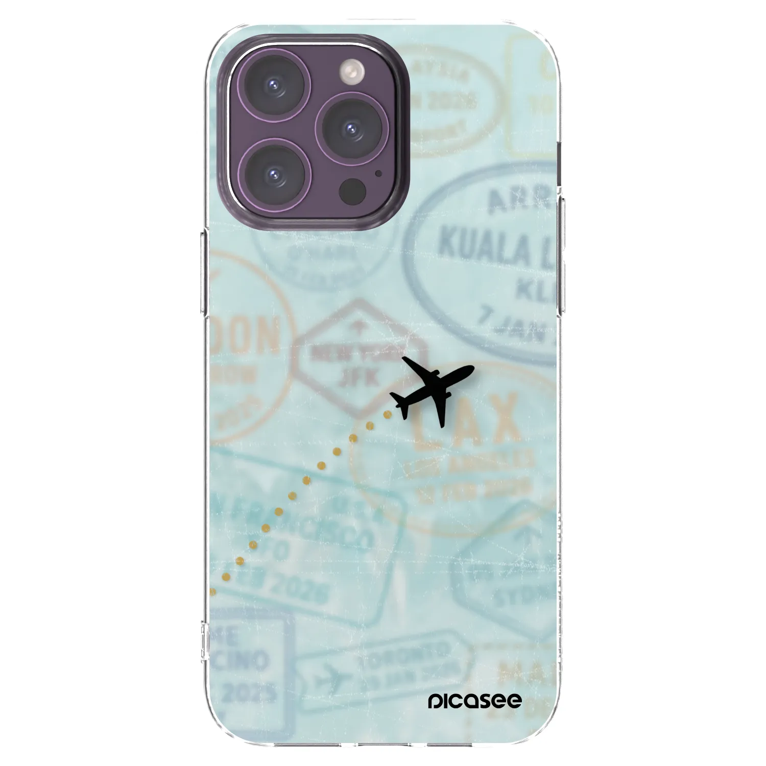 Picasee husă transparentă din silicon pentru Apple iPhone 14 Pro Max - FLIGHT PATH