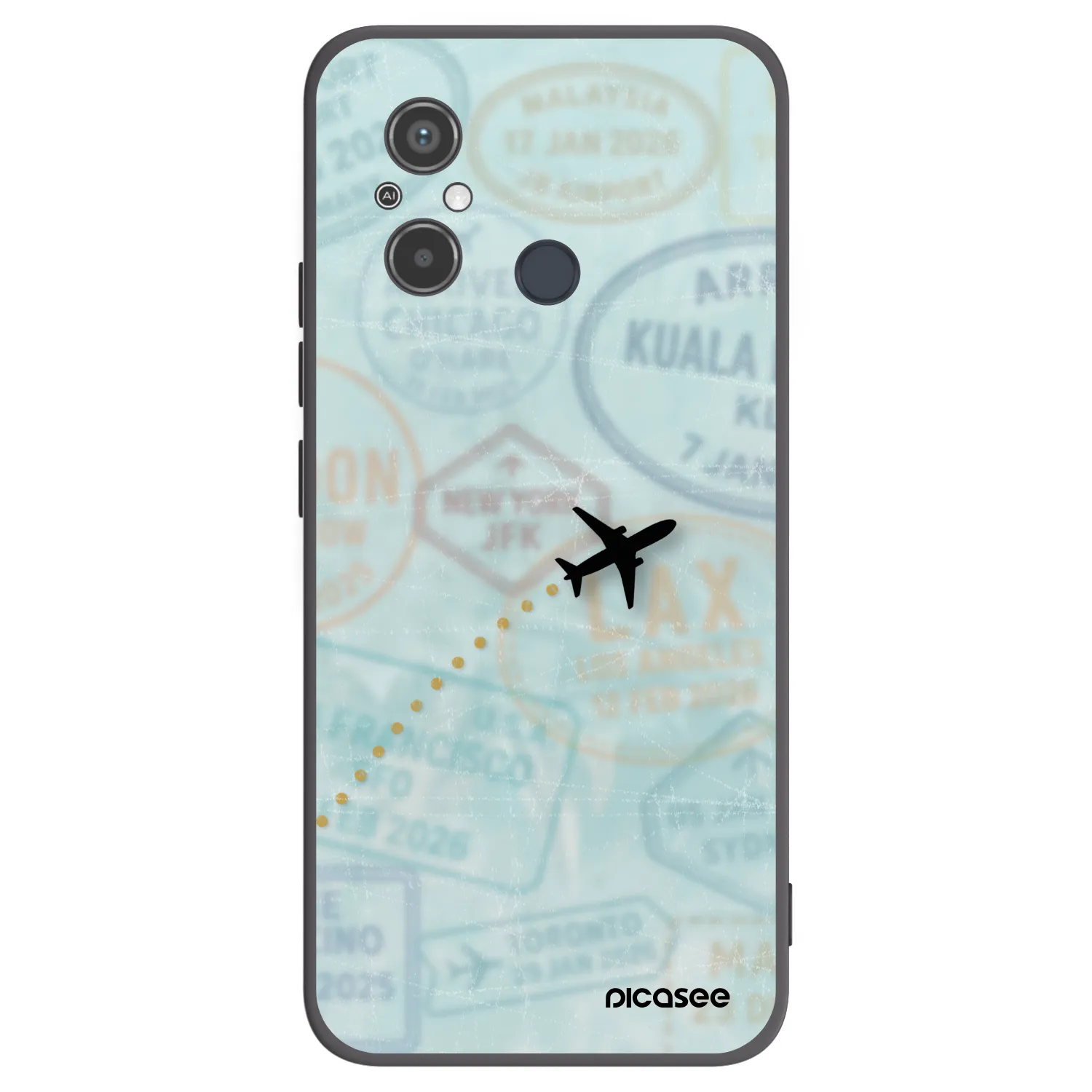 Picasee husă neagră din silicon pentru Xiaomi Redmi 12C - FLIGHT PATH