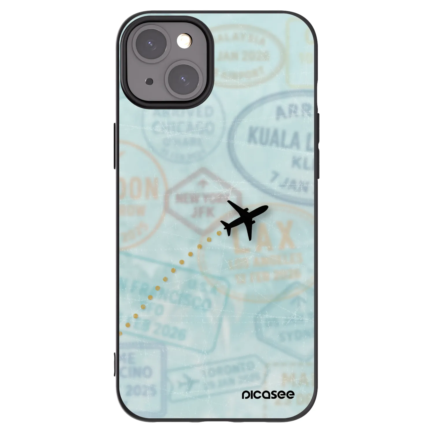 Picasee husă neagră din silicon pentru Apple iPhone 15 Plus - FLIGHT PATH