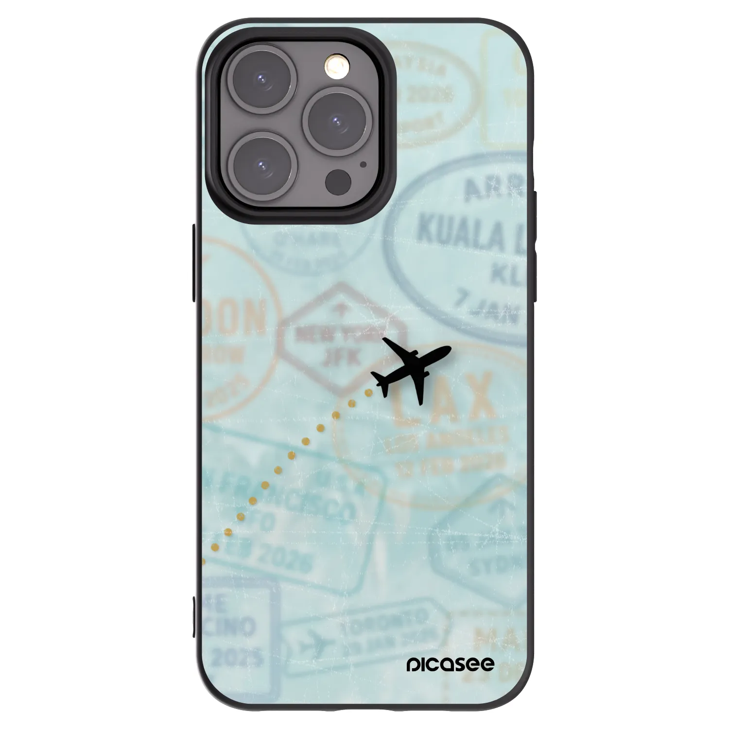 Picasee husă neagră din silicon pentru Apple iPhone 15 Pro Max - FLIGHT PATH