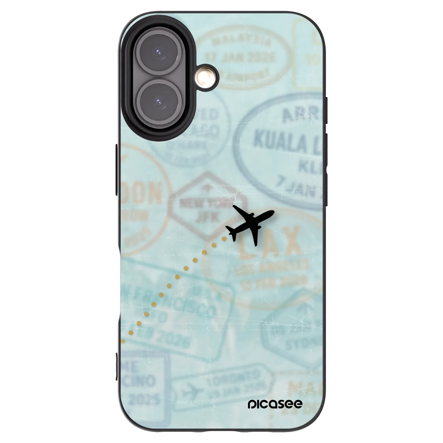 Picasee husă neagră din silicon pentru Apple iPhone 16 - FLIGHT PATH