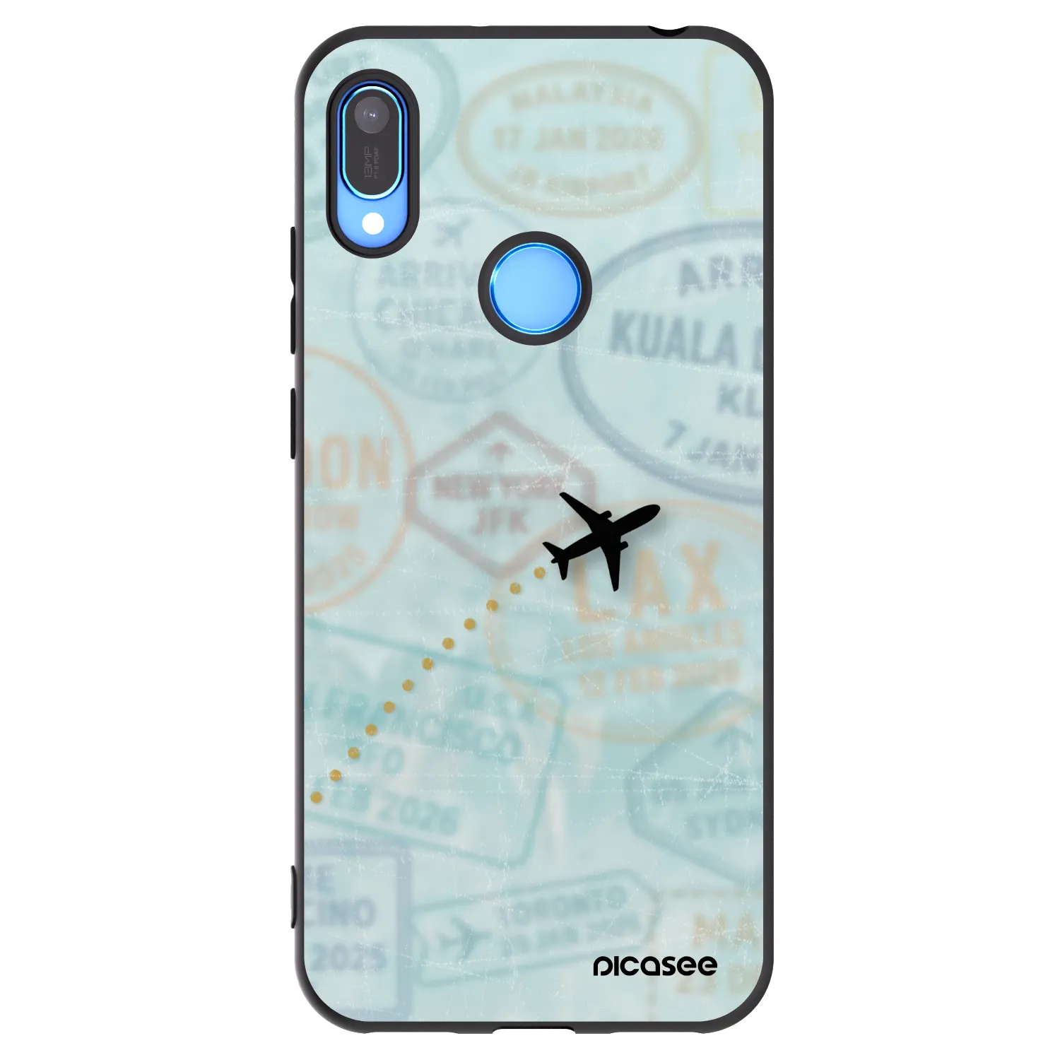 Picasee husă neagră din silicon pentru Huawei Y6 2019 - FLIGHT PATH