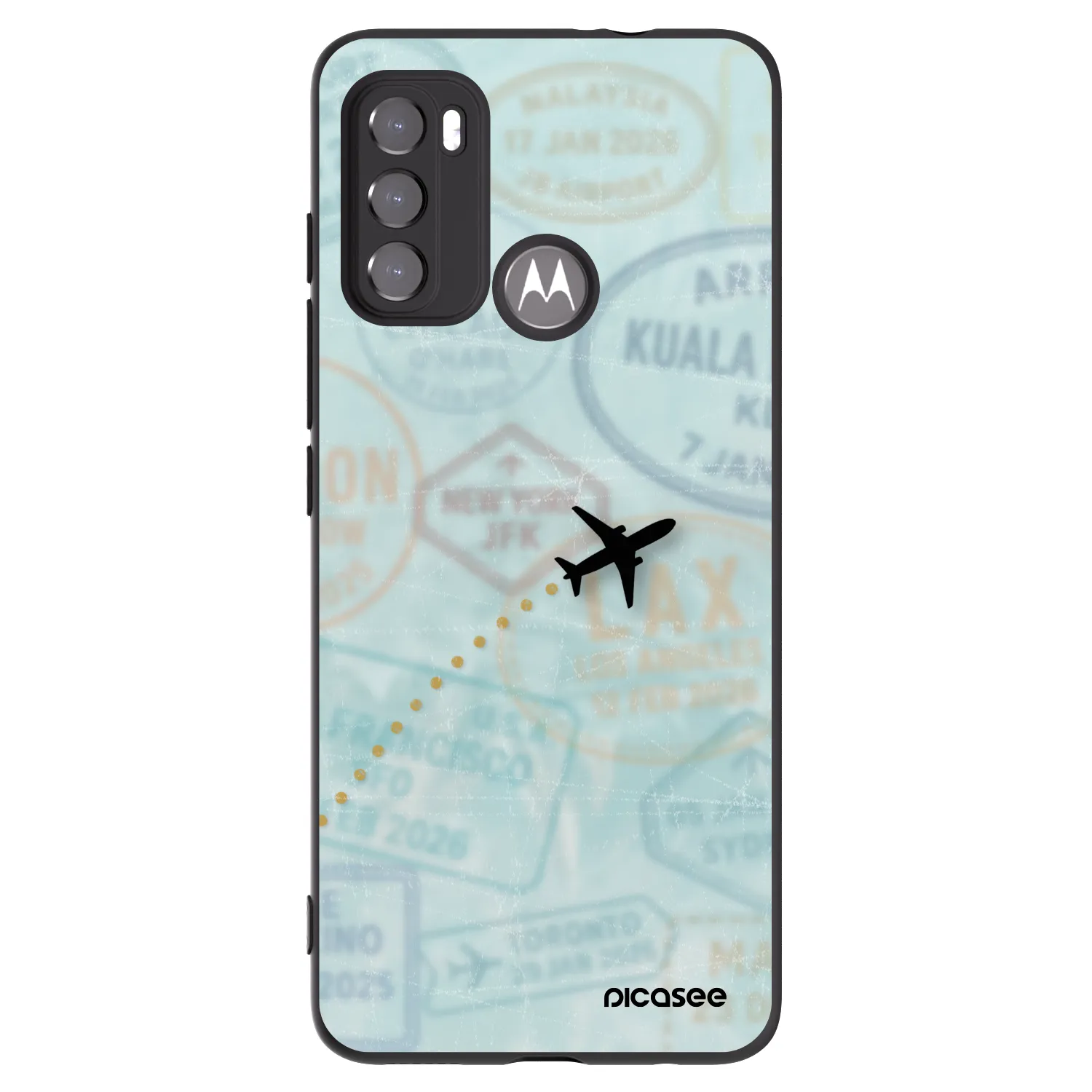 Picasee husă neagră din silicon pentru Motorola Edge 60 5G - FLIGHT PATH
