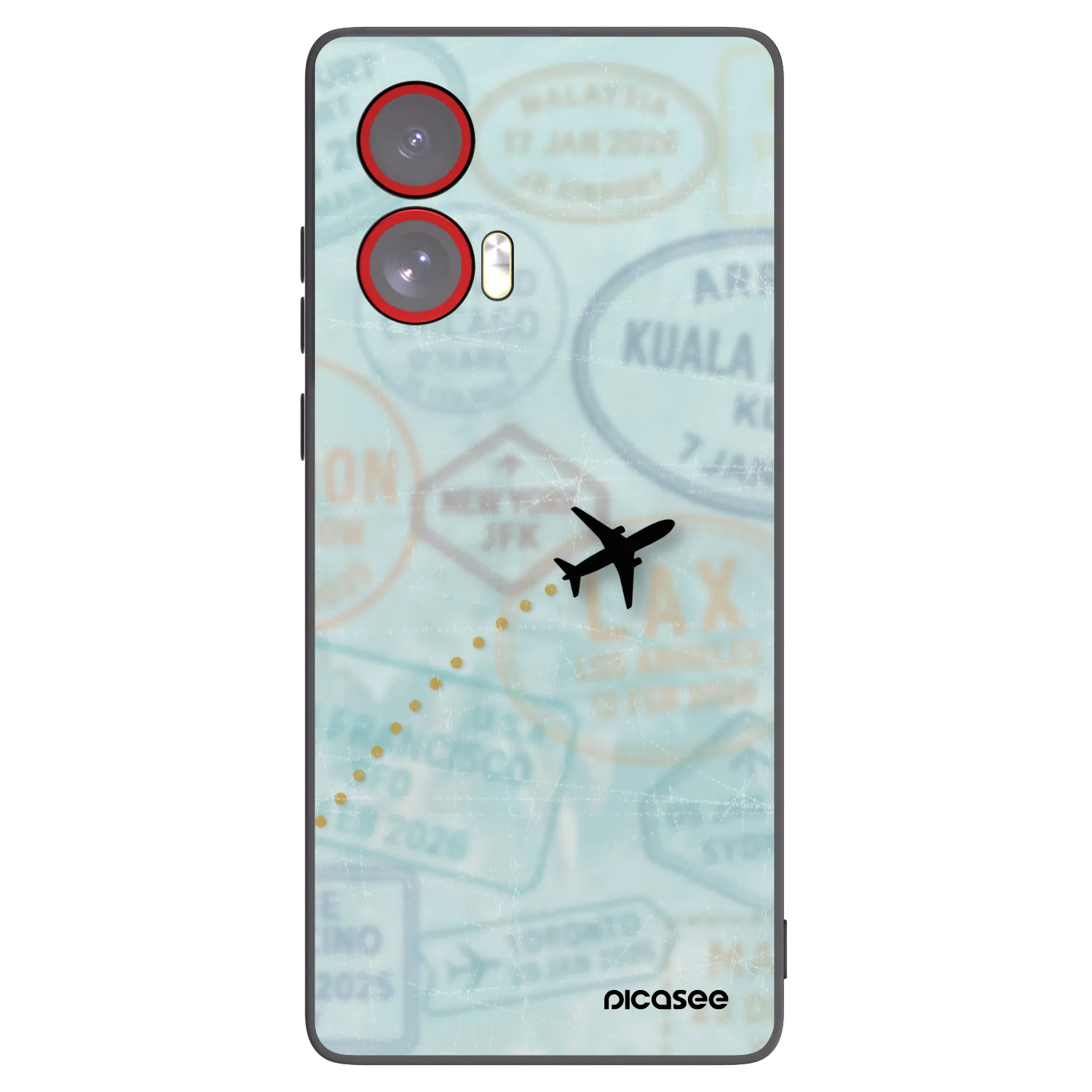 Picasee husă neagră din silicon pentru Motorola Edge 50 Fusion - FLIGHT PATH