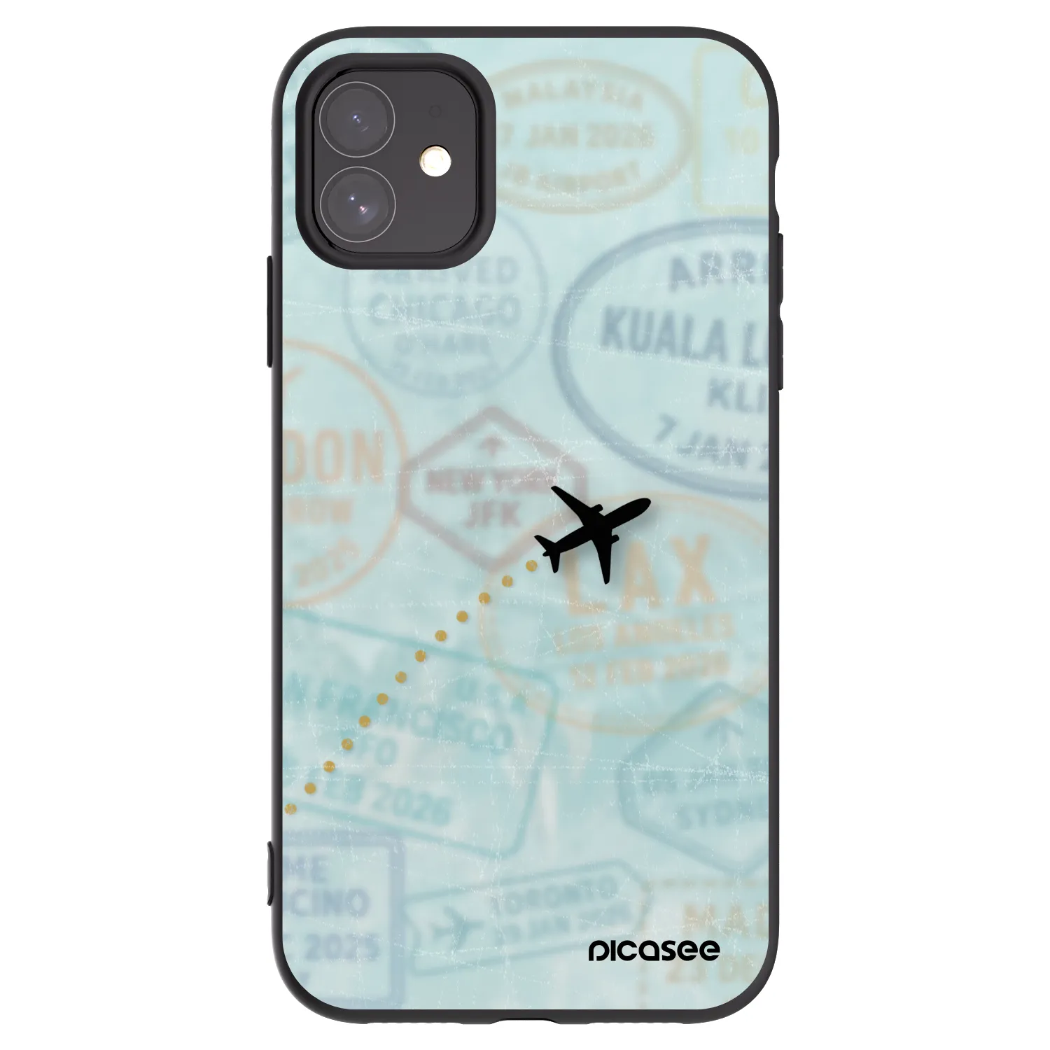 Picasee husă neagră din silicon pentru Apple iPhone 11 - FLIGHT PATH