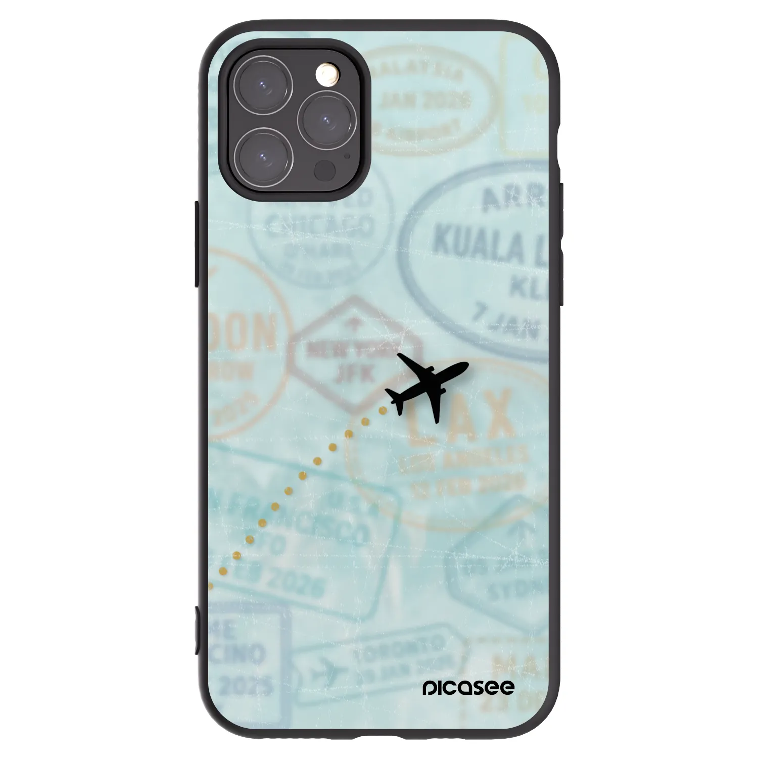 Picasee husă neagră din silicon pentru Apple iPhone 11 Pro - FLIGHT PATH