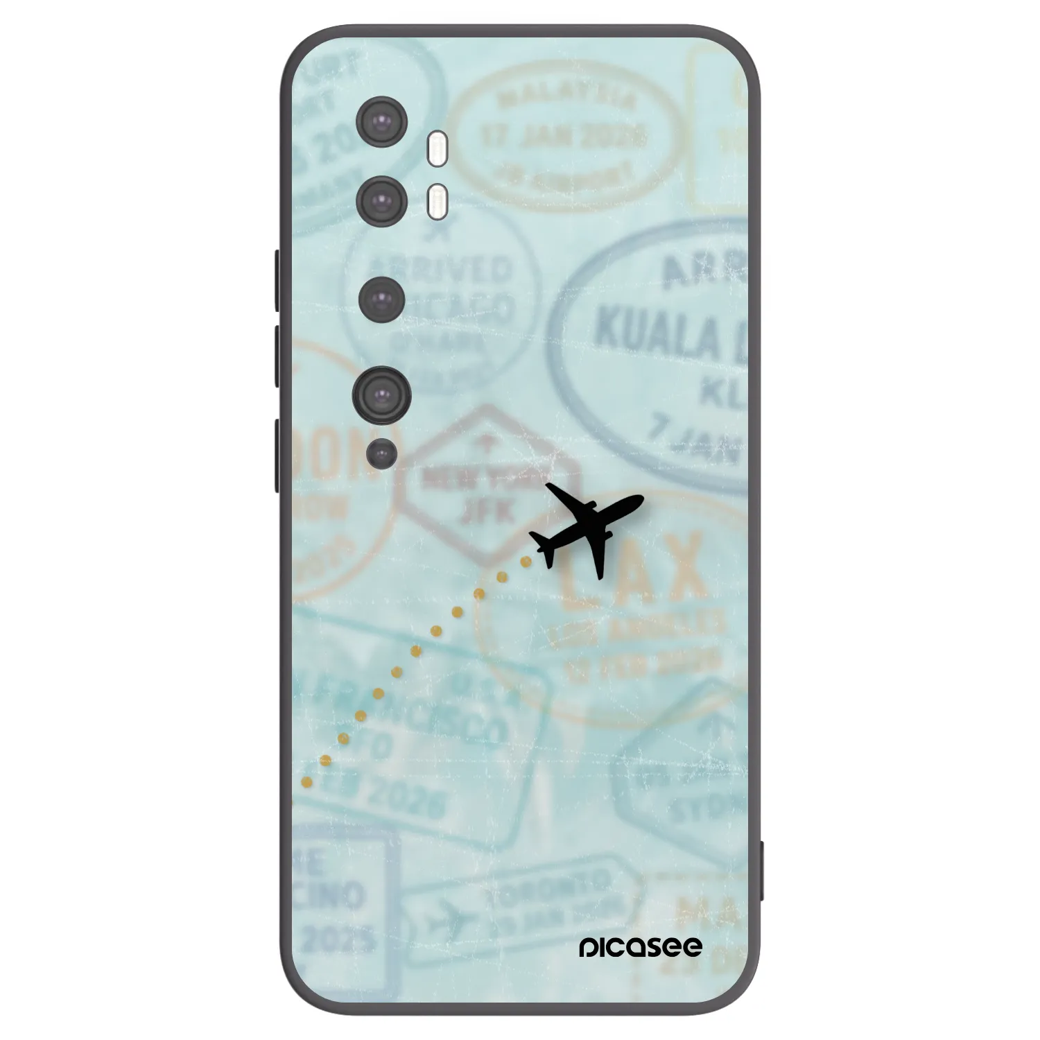 Picasee husă neagră din silicon pentru Xiaomi Mi Note 10 (Pro) - FLIGHT PATH