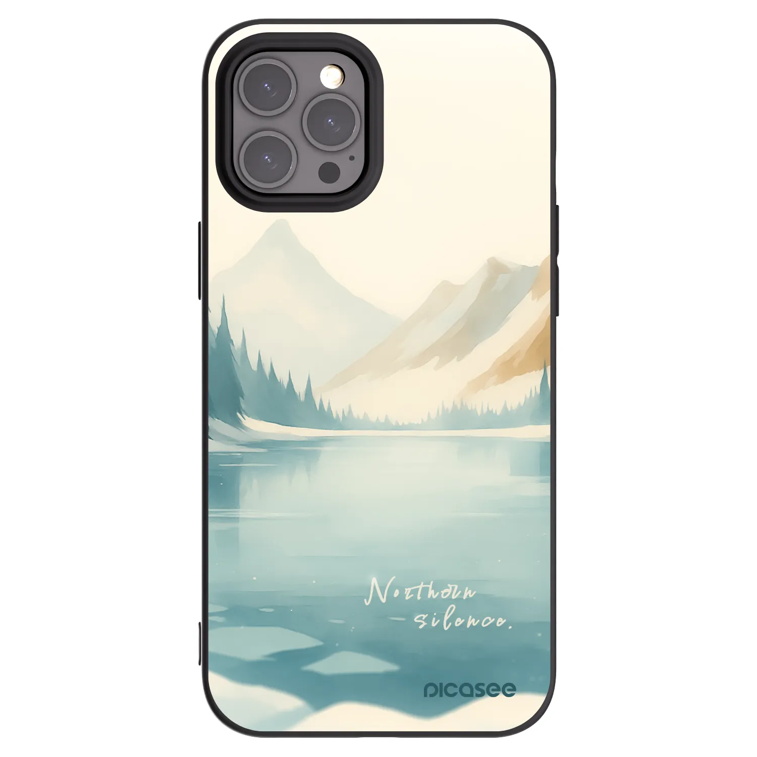 Picasee husă neagră din silicon pentru Apple iPhone 12 Pro Max - NOTHERN SILENCE