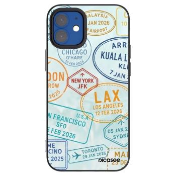 Picasee husă neagră din silicon pentru Apple iPhone 12 mini - PASSPORT EDITION