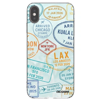 Picasee husă transparentă din silicon pentru Apple iPhone XS Max - PASSPORT EDITION