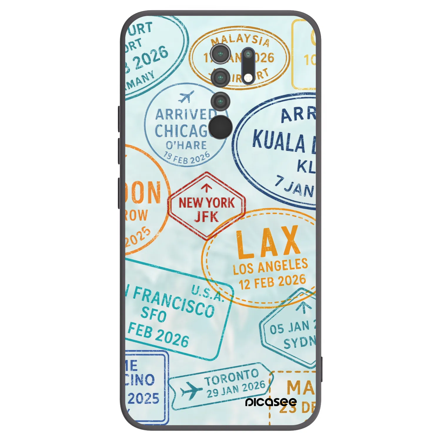 Picasee husă neagră din silicon pentru Xiaomi Redmi 9 - PASSPORT EDITION