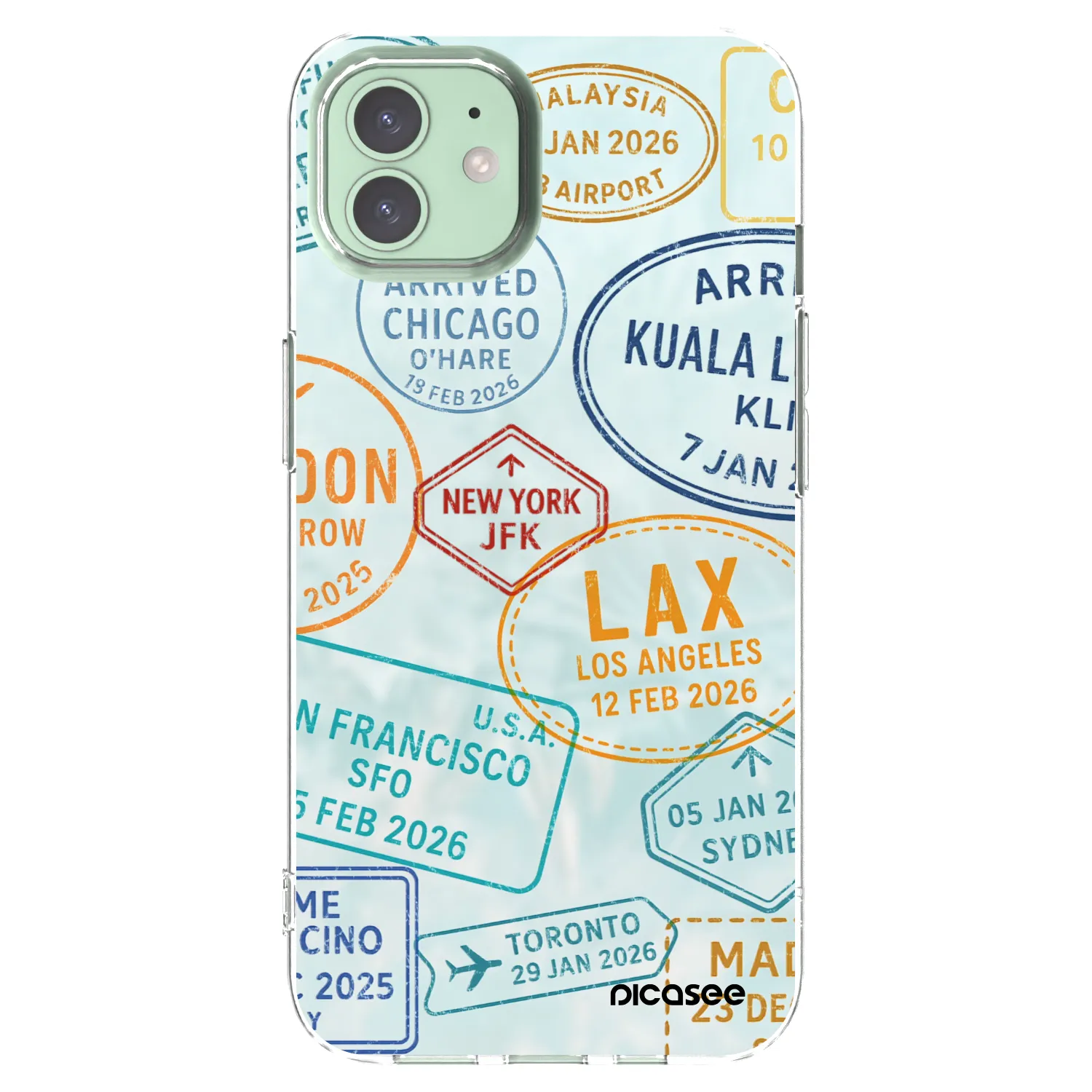 Picasee husă transparentă din silicon pentru Apple iPhone 12 - PASSPORT EDITION