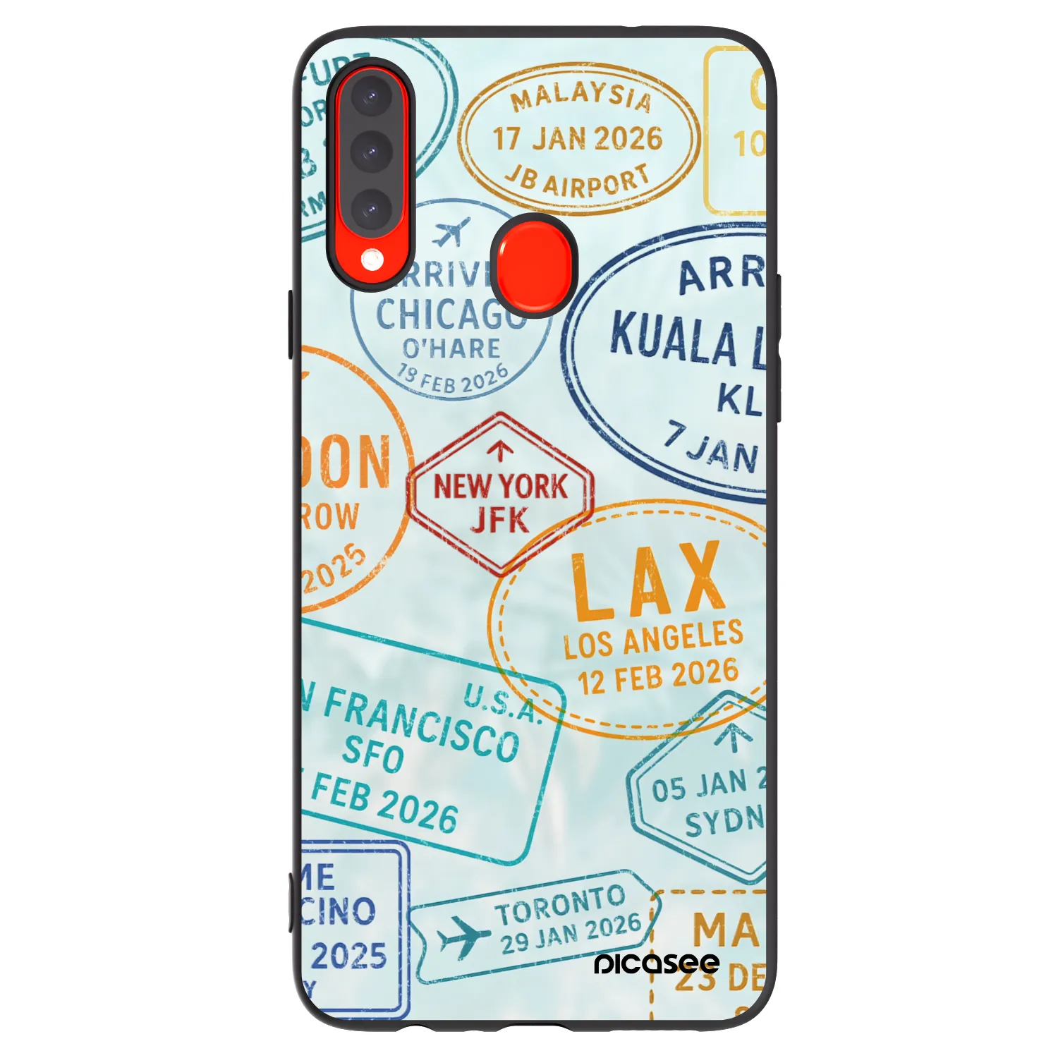 Picasee husă neagră din silicon pentru Samsung Galaxy A20s - PASSPORT EDITION