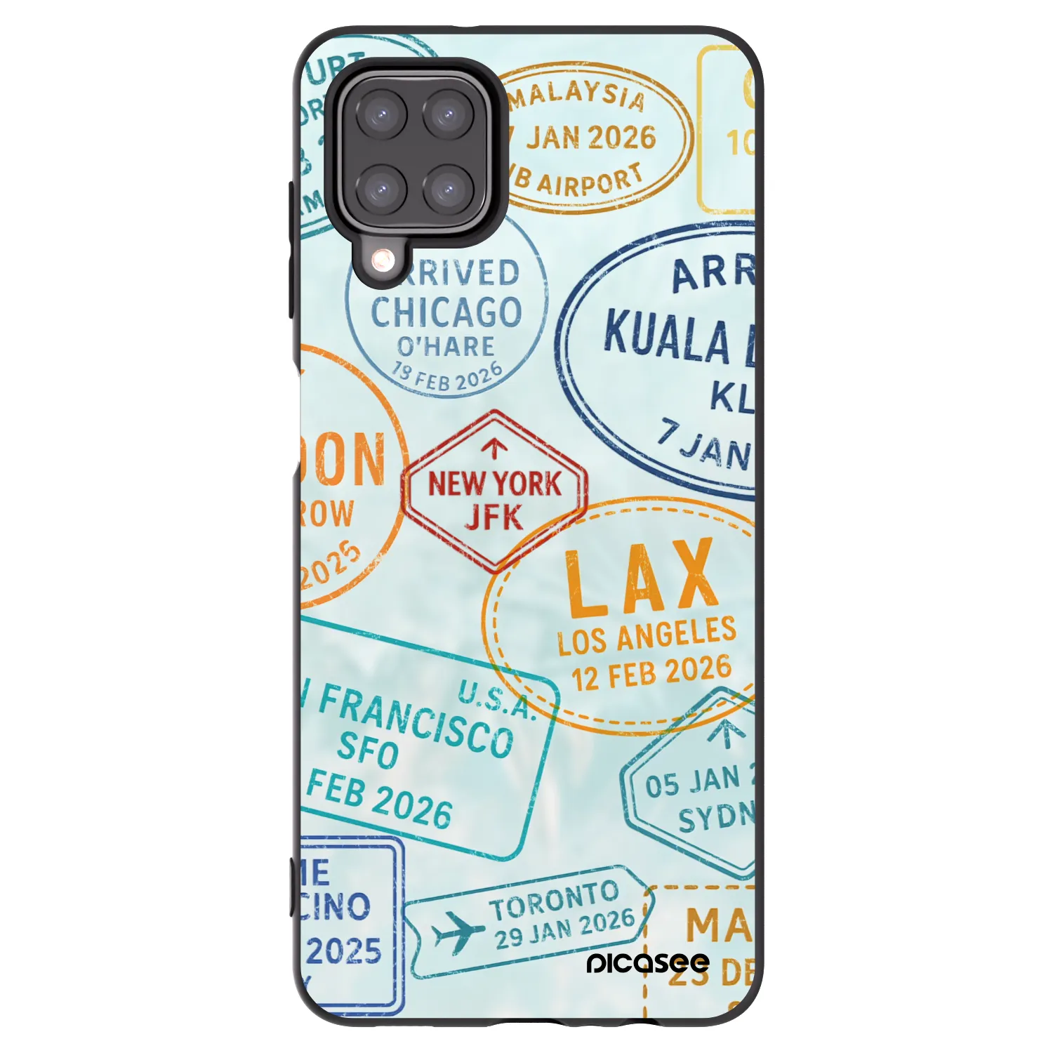 Picasee husă neagră din silicon pentru Samsung Galaxy A12 A125F - PASSPORT EDITION