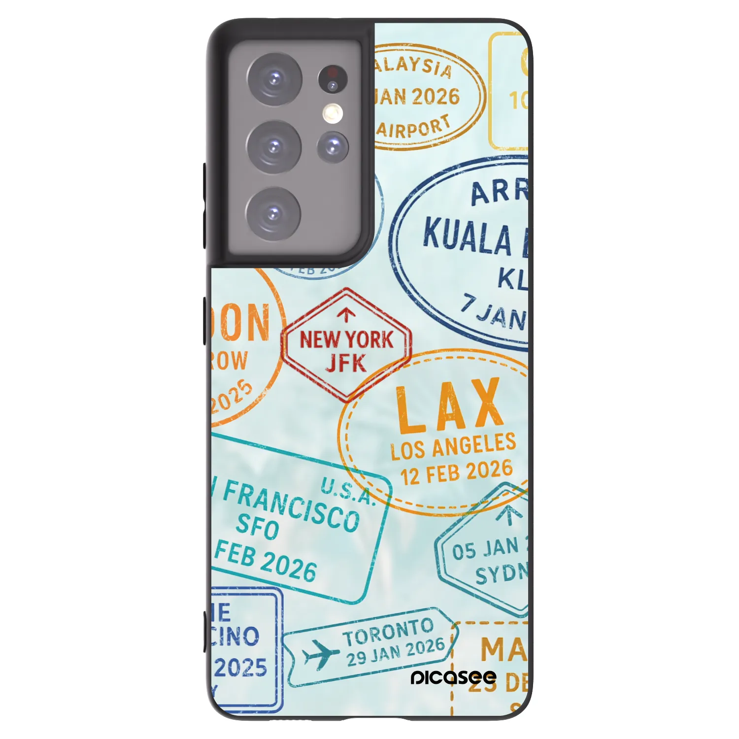 Picasee husă neagră din silicon pentru Samsung Galaxy S21 Ultra 5G G998B - PASSPORT EDITION