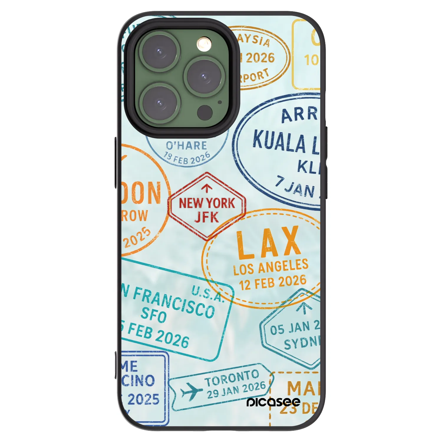 Picasee husă neagră din silicon pentru Apple iPhone 13 Pro - PASSPORT EDITION