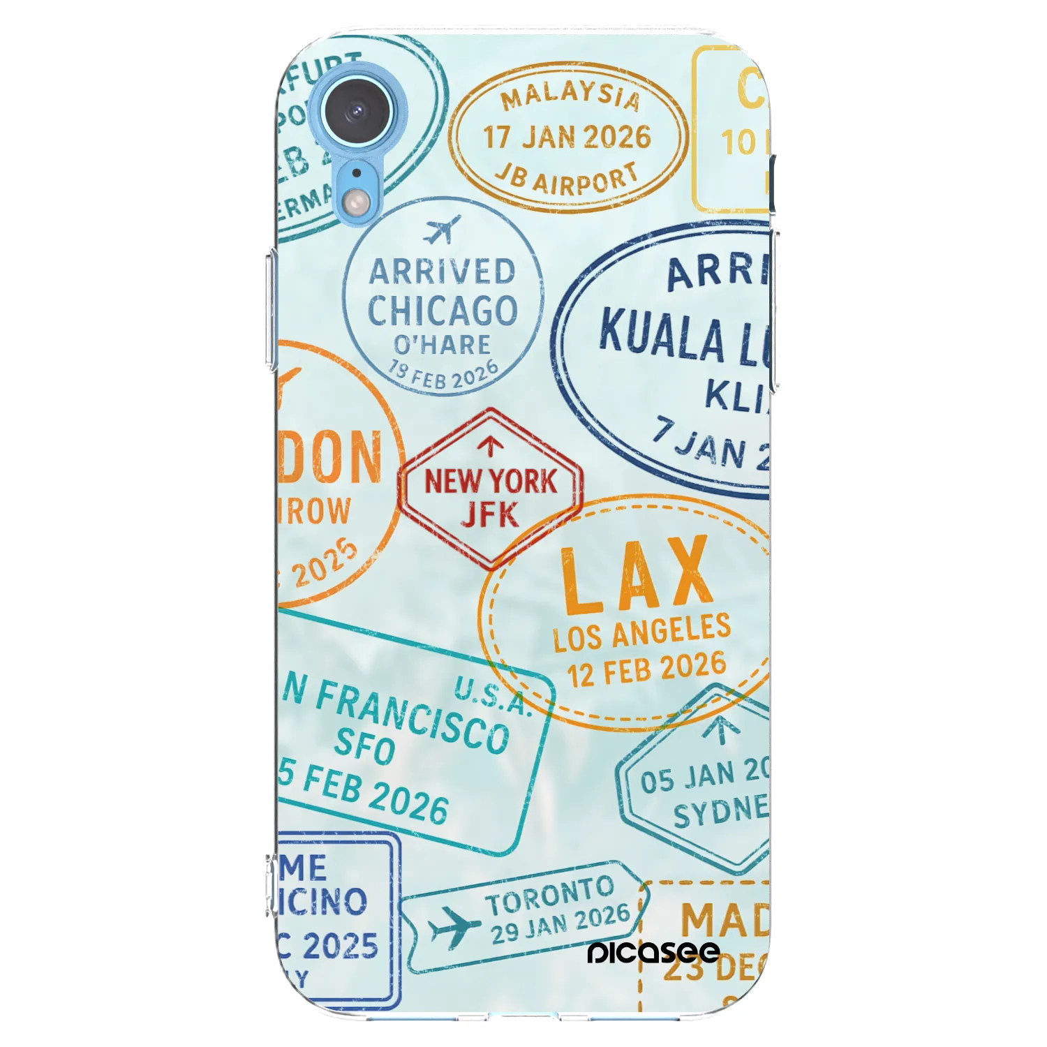 Picasee husă transparentă din silicon pentru Apple iPhone XR - PASSPORT EDITION
