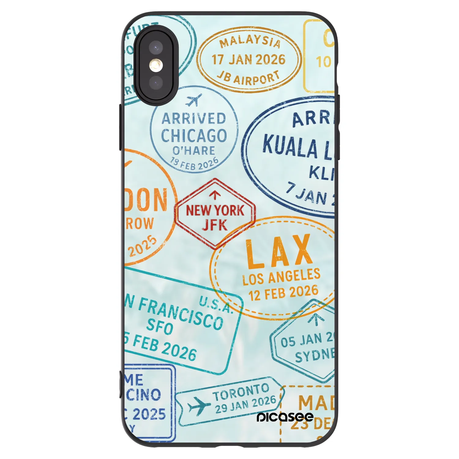 Picasee husă neagră din silicon pentru Apple iPhone XS Max - PASSPORT EDITION