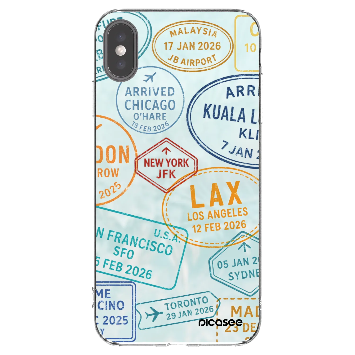 Picasee husă transparentă din silicon pentru Apple iPhone XS Max - PASSPORT EDITION