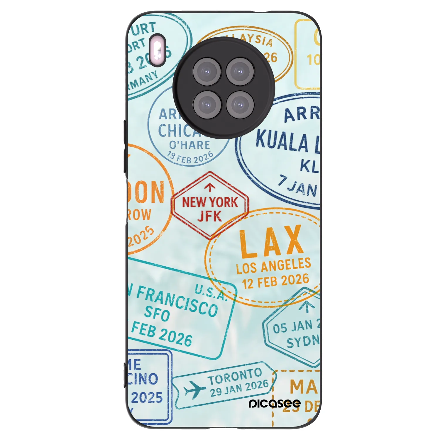 Picasee husă neagră din silicon pentru Huawei Nova 8i - PASSPORT EDITION