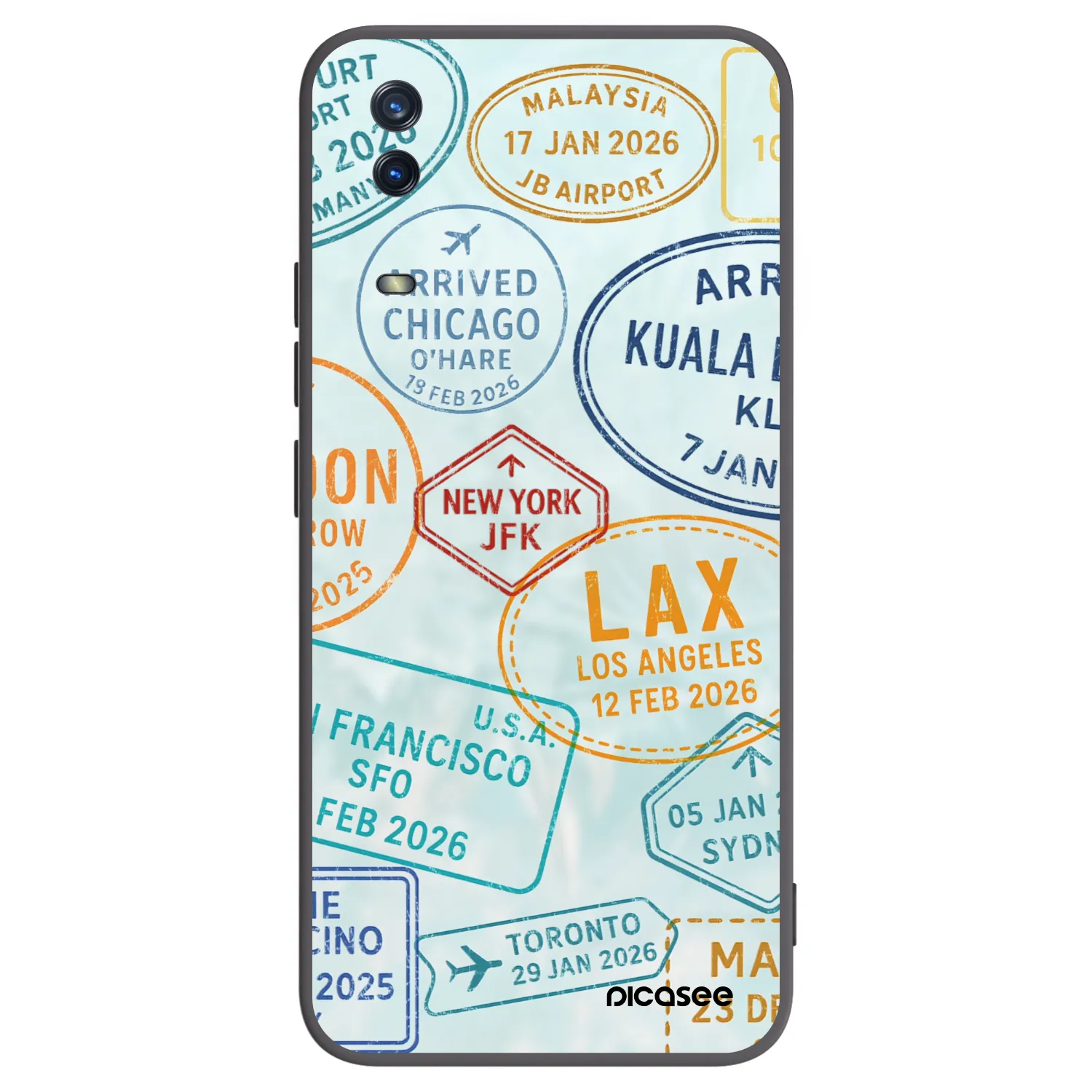 Picasee husă neagră din silicon pentru Vivo Y11s - PASSPORT EDITION