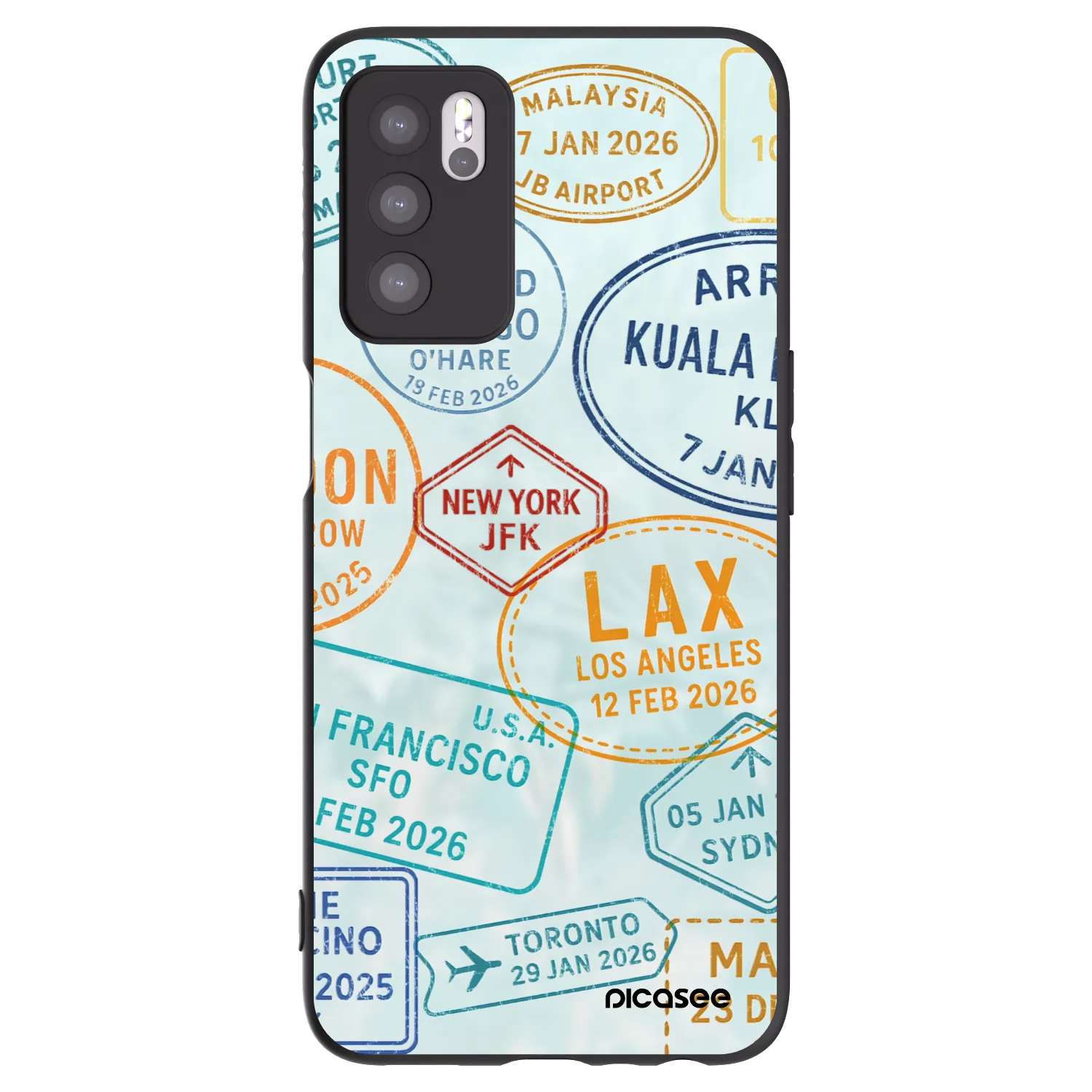 Picasee husă neagră din silicon pentru OPPO A16s - PASSPORT EDITION