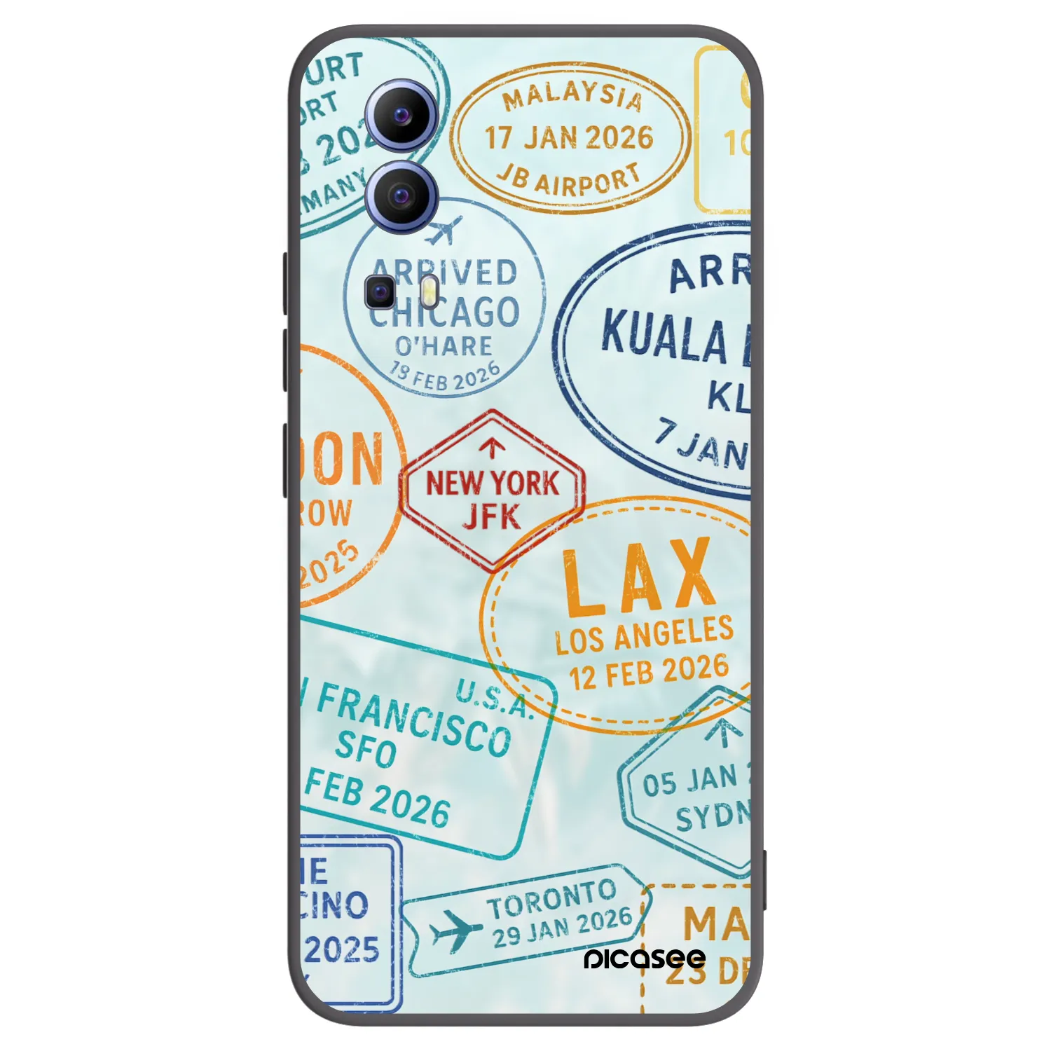 Picasee husă neagră din silicon pentru Vivo Y52 5G - PASSPORT EDITION