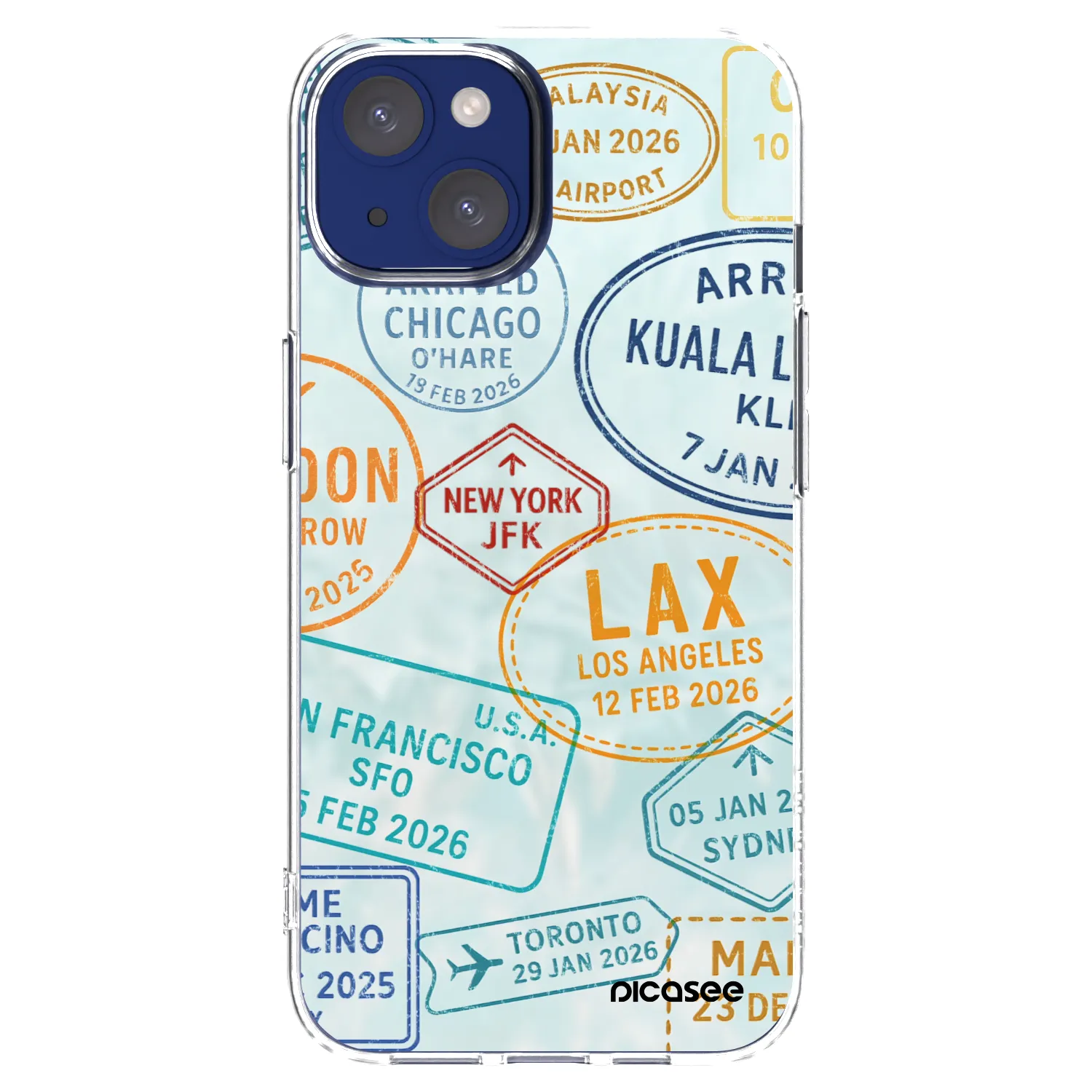 Picasee husă transparentă din silicon pentru Apple iPhone 14 - PASSPORT EDITION